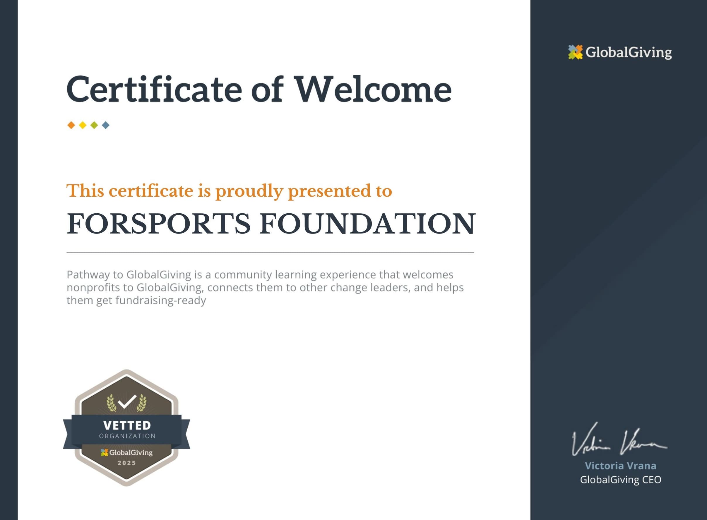 Forsports Foundation Becomes Official Nonprofit Partner of GlobalGiving
